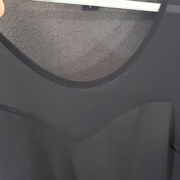 TORRID Black Semi-Sheer Short Sleeve Peplum Top, size 2 - Picture 5 of 8